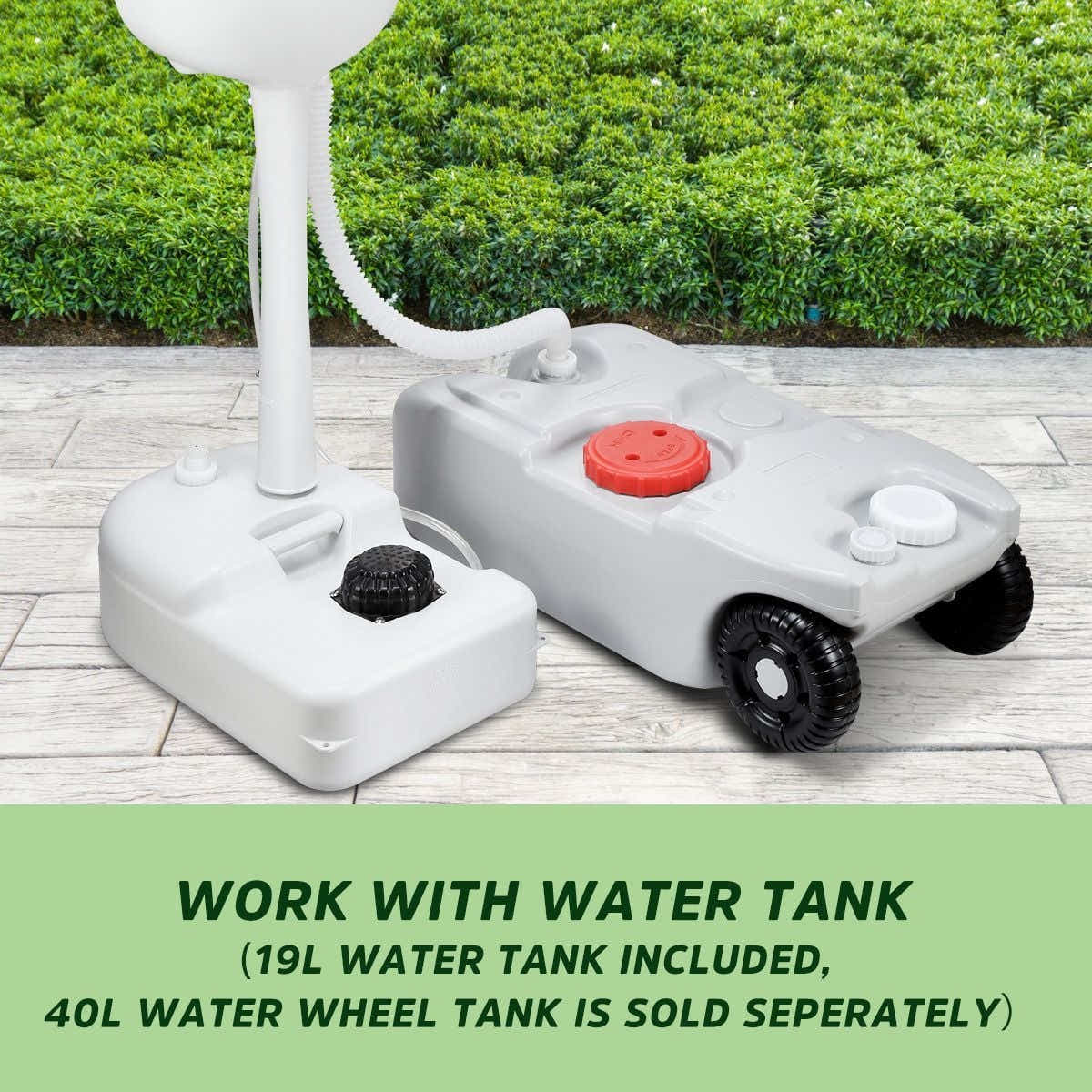DS BD 17L Portable Camping Basin Sink Hand Wash Stand Wheel Water Tank Trip Gray