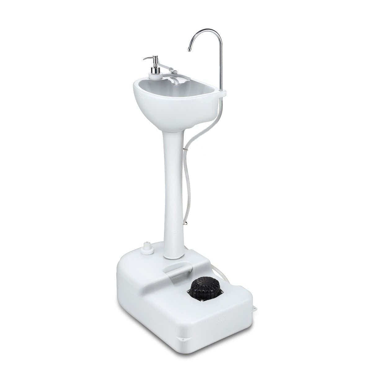 DS BD 17L Portable Camping Basin Sink Hand Wash Stand Wheel Water Tank Trip Gray