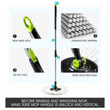 DS BD 360 Degree Spin Rotating Mop Bucket Set w/ Wheels and 4 Microfiber Heads