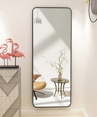 DS BS Aluminum Alloy Frame Full Size Body Mirror 165x60CM-Black