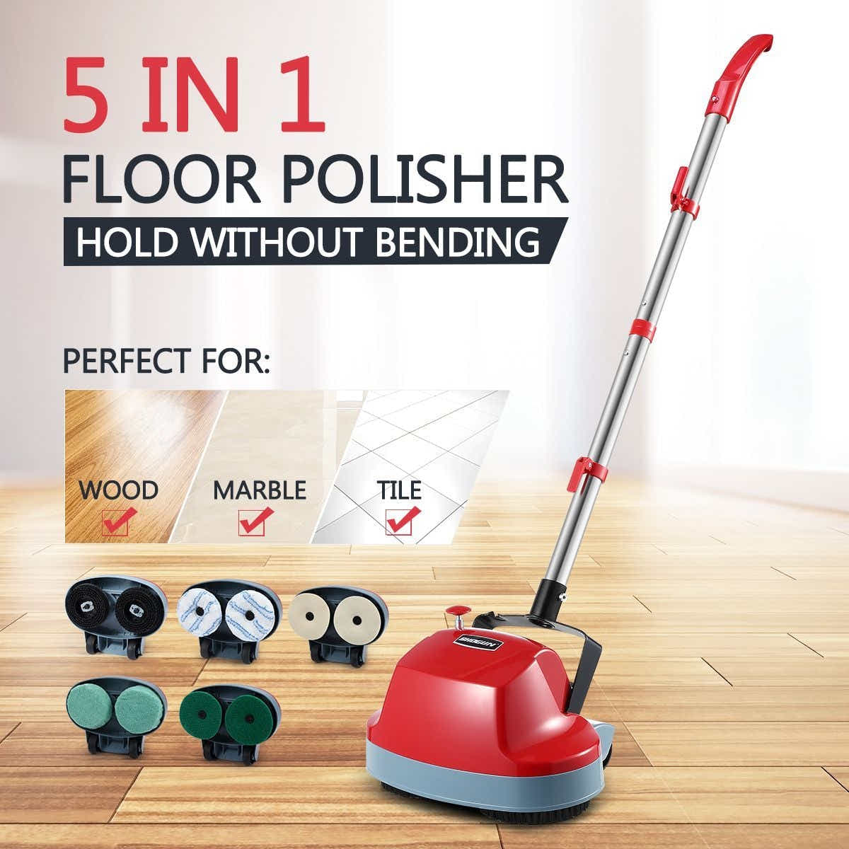 DS BD 5 in 1 Floor Polisher Timber Tile Cleaning Wax Scrubber Buffer Cleaner