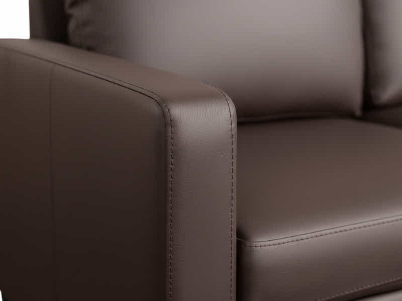 Moser PU Leather Sofa With Ottoman - Brown