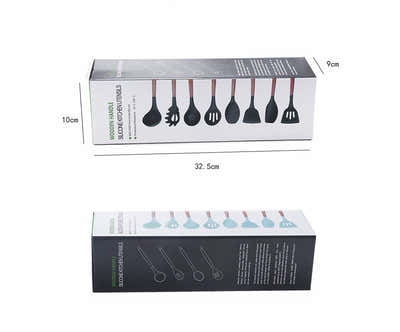 DS BS 9 Piece Wood and Silicone Kitchen Utensil Set