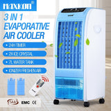 DS BD MAXKON 7L Evaporative Air Cooler Fan Button 3 Modes W/Remote Control Blue