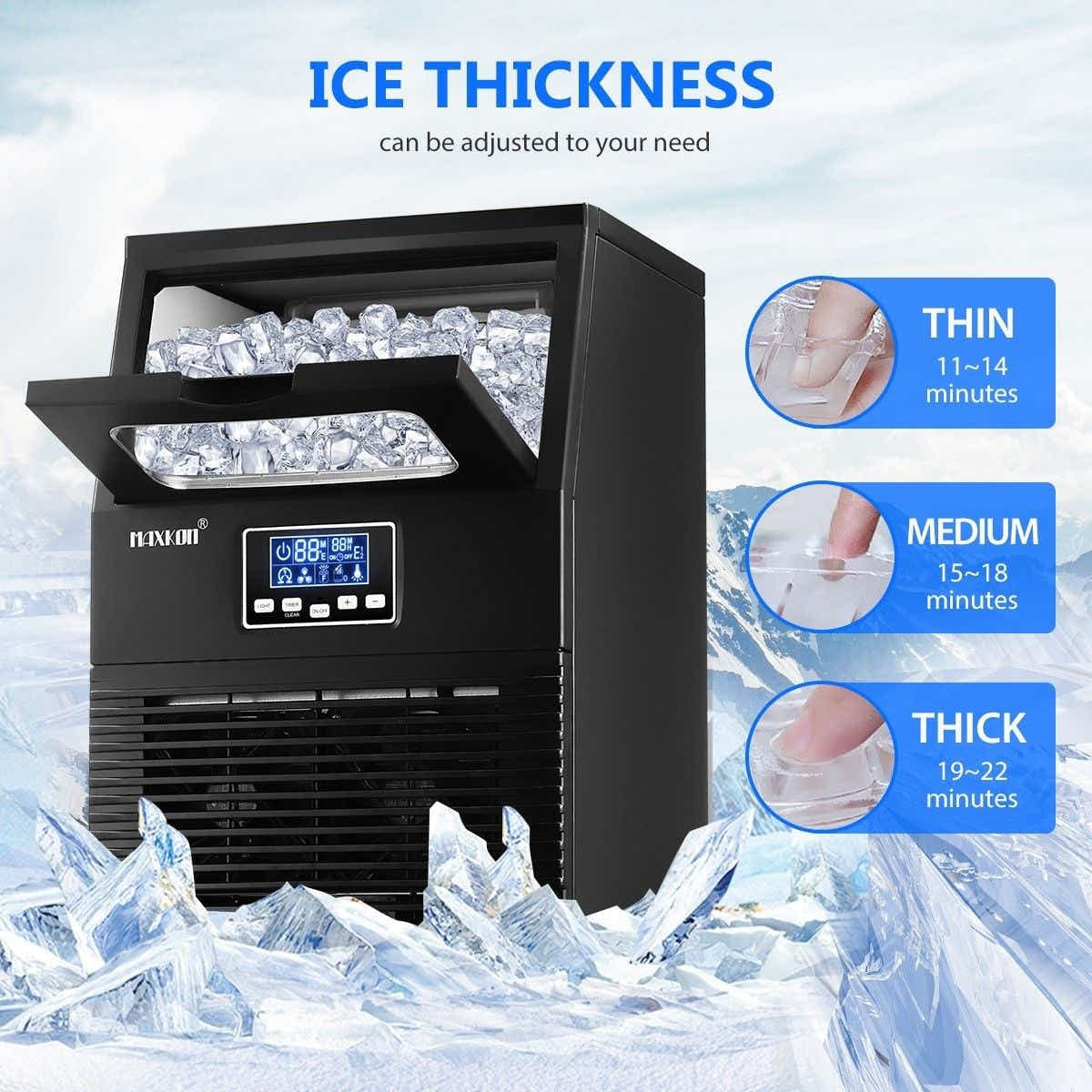 DS BD Maxkon 30kg Commercial Ice Cube Maker Benchtop Countertop Fast Freezer