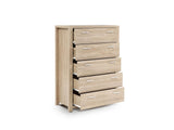 Skog Wooden Tallboy 5-Drawer 111 cm