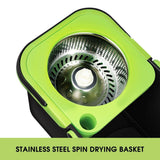 DS BD Spin Mop Bucket 360 Degree System Adjustable Handle 4 Swivel Mops DR FUSSY
