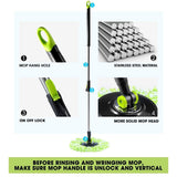 DS BD Spin Mop Bucket 360 Degree System Adjustable Handle 4 Swivel Mops DR FUSSY