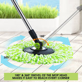 DS BD Spin Mop Bucket 360 Degree System Adjustable Handle 4 Swivel Mops DR FUSSY