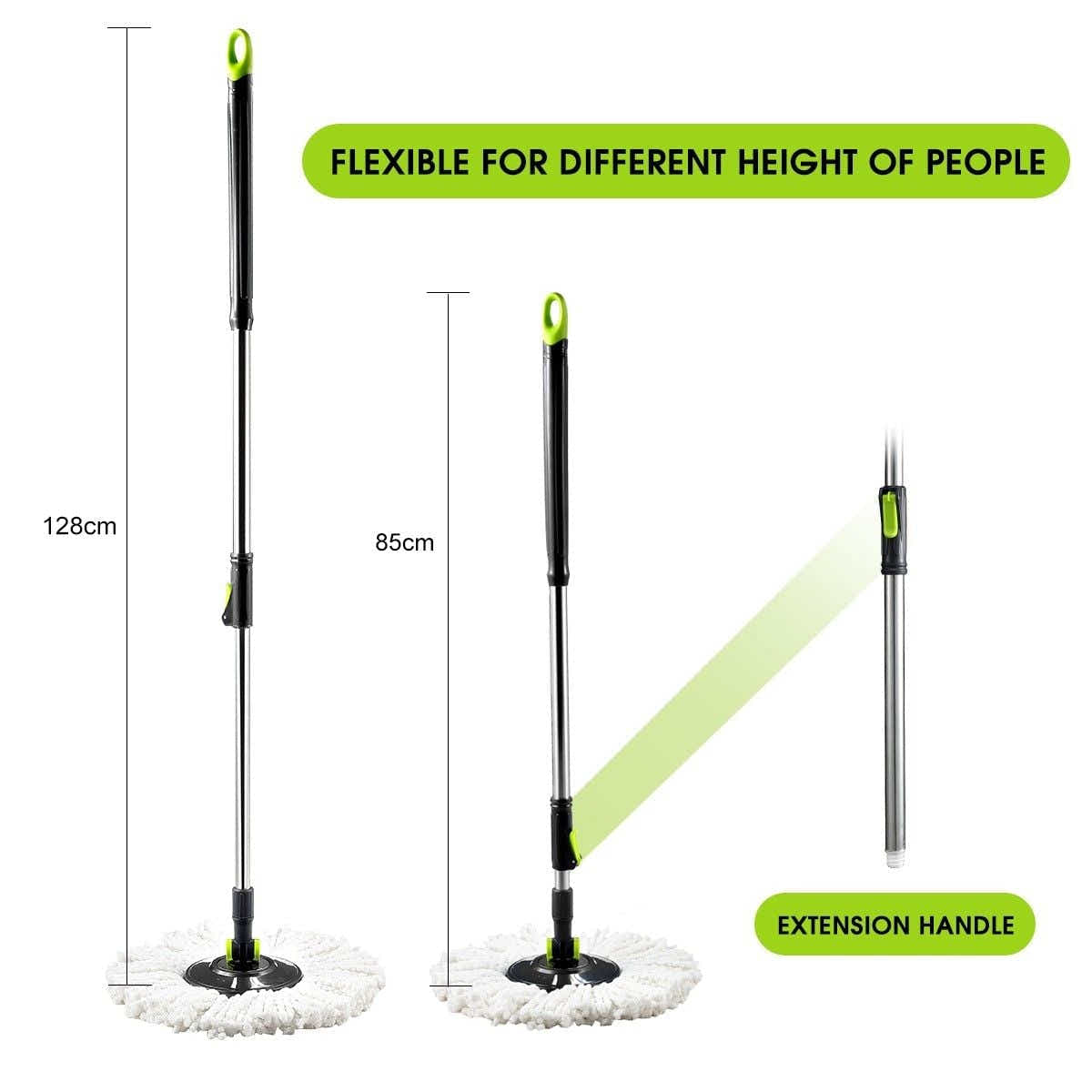DS BD Upgraded 360 Degree Spin Mop Bucket System w/4 Heads