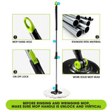 DS BD Upgraded 360 Degree Spin Mop Bucket System w/4 Heads