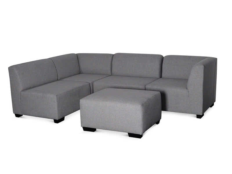 DS NZ Made Andy Corner Sofa with Ottoman - Vish Grey