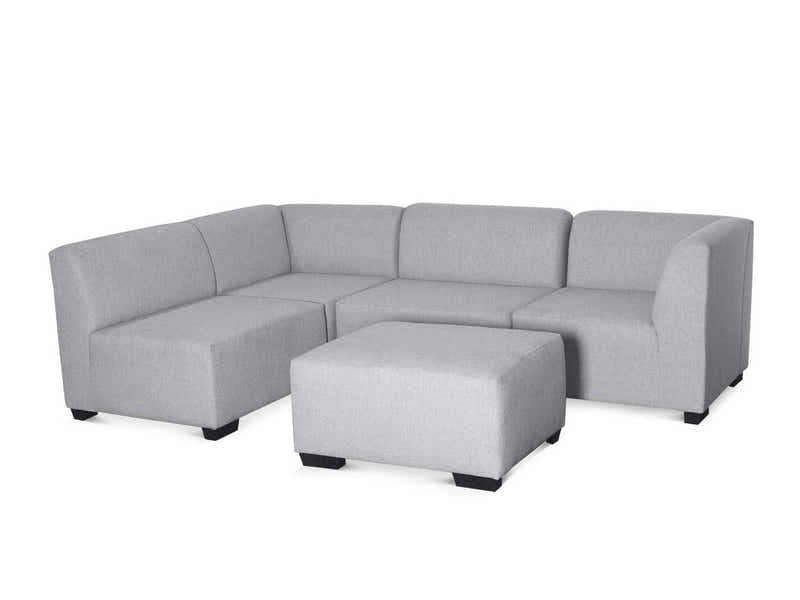 DS NZ Made Andy Corner Sofa with Ottoman - Comfy Silver