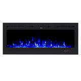 Electric Fireplace 50”Wall Mounted /Recessed Electric Fireplace Crystals