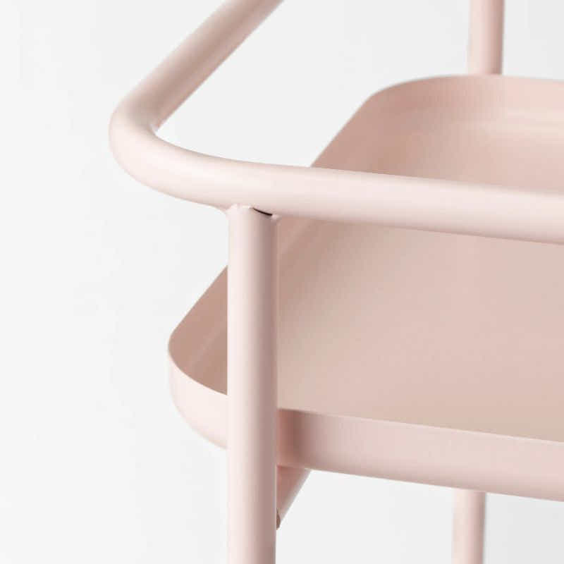 DS BS Modern Loft Metal Side Table Flower Stand Square-Pink