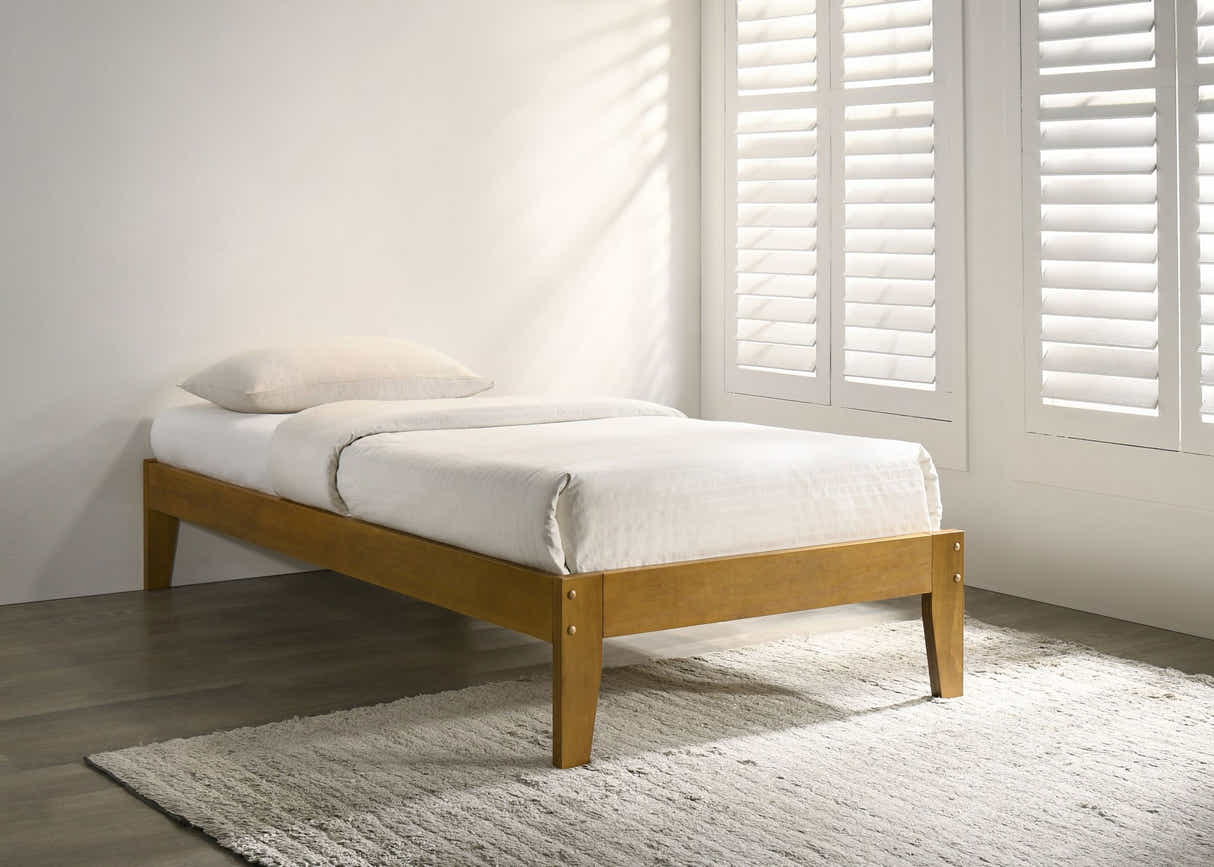 Sovo Bed Frame Oak & Euro Top Mattress G31 - Single