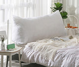 DS BS 120CM Cotton Linen Filled Triangular Wedge Bed Cushion-Gray