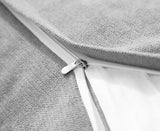 DS BS 120CM Cotton Linen Filled Triangular Wedge Bed Cushion-Gray
