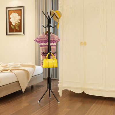 DS BS Metal 12 Hook Hat and Coat Stand-Black