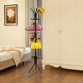 DS BS Metal 12 Hook Hat and Coat Stand-Black