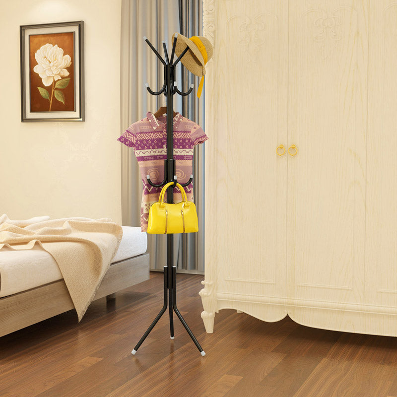 DS BS Metal 12 Hook Hat and Coat Stand-Black