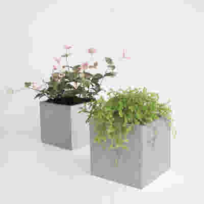 DS BS Modern Cement Gray Planter Box Cube-28CM