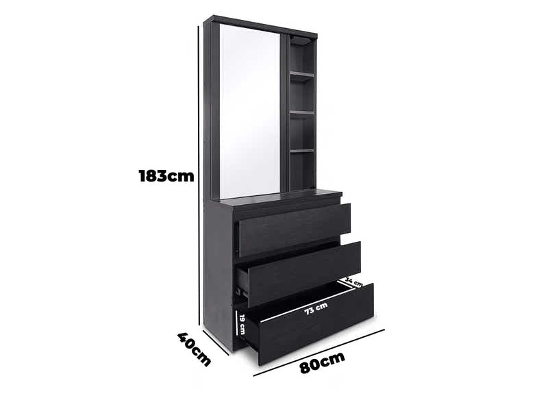 Tiko 3-Drawer Dresser - Black Oak