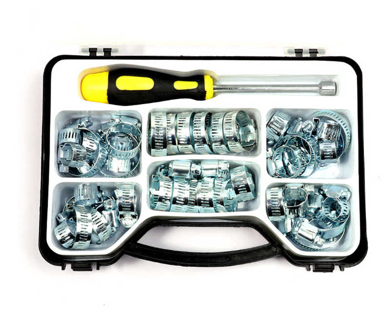 DS BS 50Pcs Hose Clamp Sets with Worm Drive