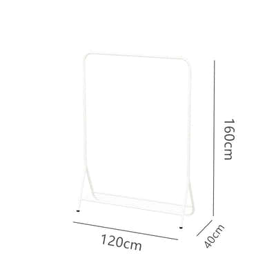 DS BS Metal Garment Clothes Rack with Lower Storage Shelf-White