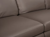 Moser PU Leather Sofa With Ottoman - Brown