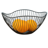 DS BS 2 Pack Lotus Leaf Shape Metal Wire Fruit Bowl Basket Black