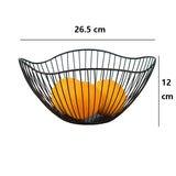 DS BS 2 Pack Lotus Leaf Shape Metal Wire Fruit Bowl Basket Black