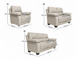Nelda Cat Paw Leather Sofa Set - Brown