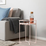 DS BS Modern Loft Metal Side Table Flower Stand Square-Pink