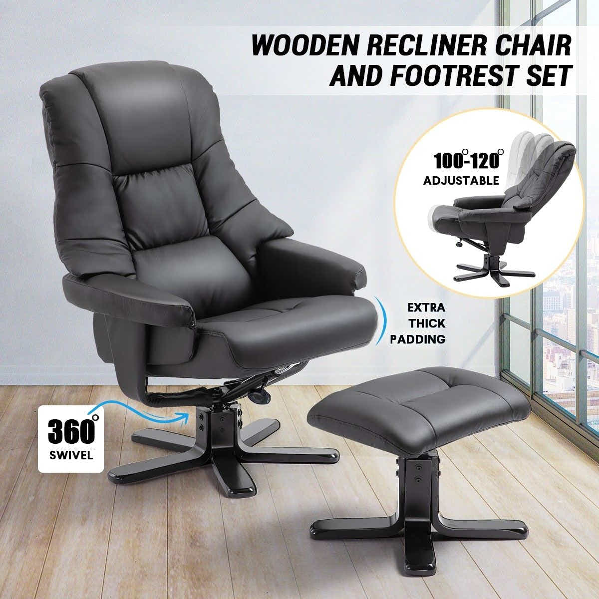 DS BD Luxdream Home Office Recliner Chair PU Leather Armchair Lounge Sofa Couch