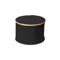 DS BS Bamboo-framed Large Laundry Hamper with Lid Cylinder Black