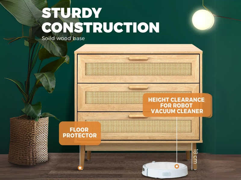 Naturlig 3-Drawer Chest