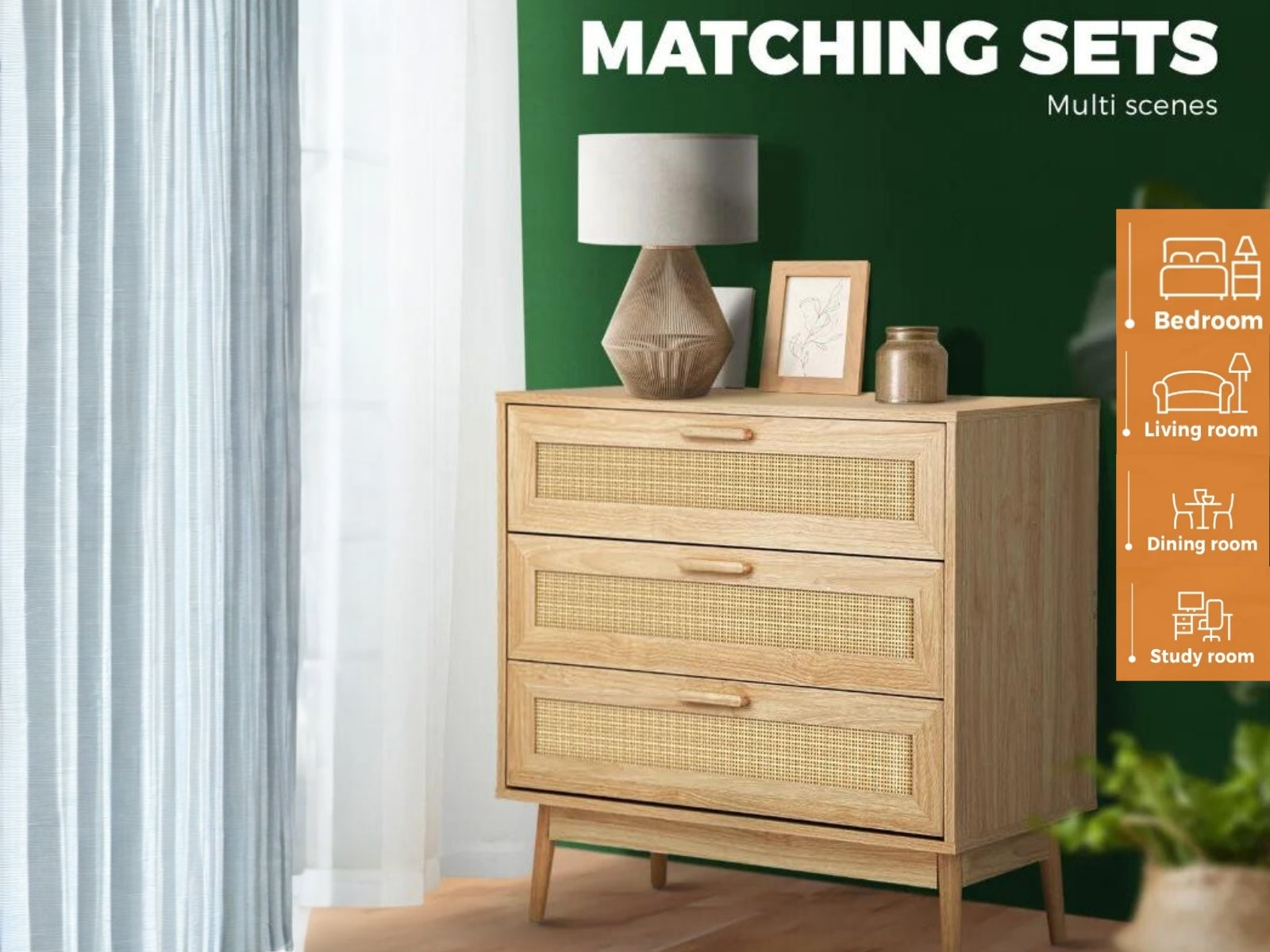 Naturlig 3-Drawer Chest