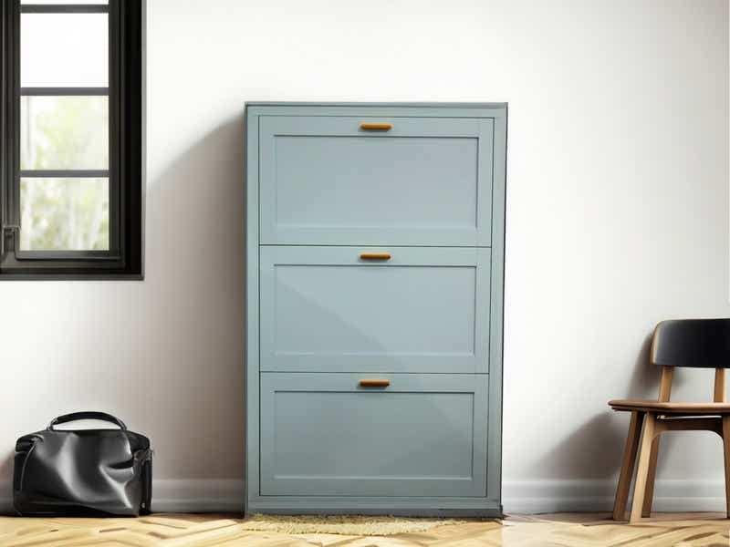 Lonna Steel 3-Layer Shoe Cabinet - Turquoise