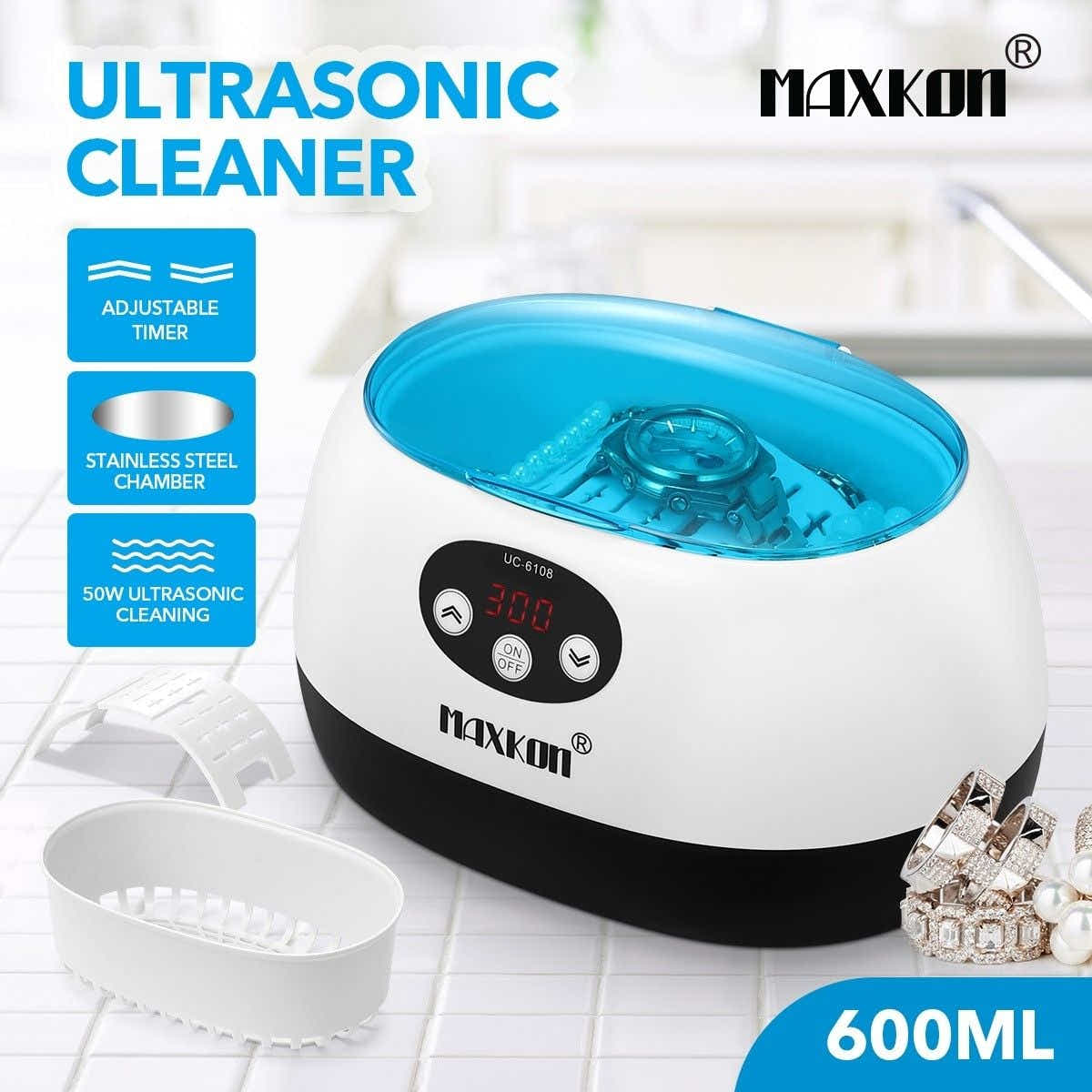 DS BD MAXKON 600ml Ultrasonic Cleaner Rings Watches Dentures Glasses Jewellery