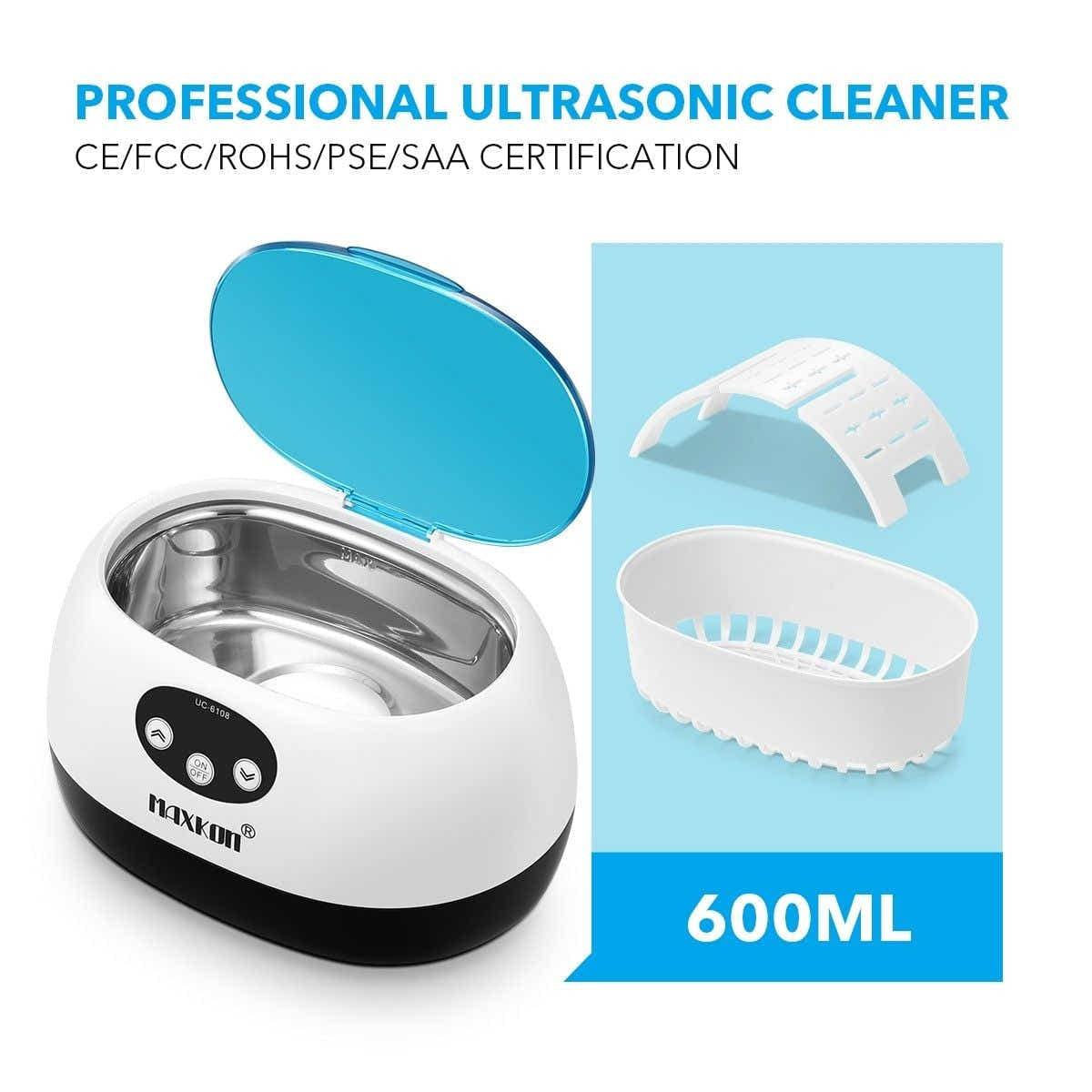DS BD MAXKON 600ml Ultrasonic Cleaner Rings Watches Dentures Glasses Jewellery