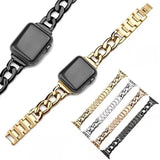 DS BS Stainless Steel Chain Bracelet for Apple Watch Band for 38/40/41 MM-Gold