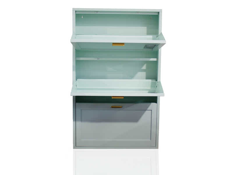 Lonna Steel 3-Layer Shoe Cabinet - Turquoise