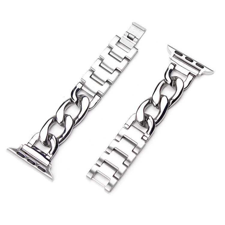 DS BS Stainless Steel Bracelet  With Apple Watch Band for 38MM 40MM 41MM-Sliver