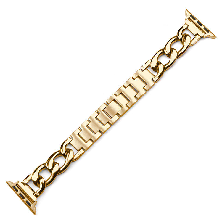 DS BS Stainless Steel Chain Bracelet for Apple Watch Band for 38/40/41 MM-Gold