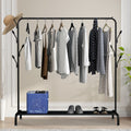 DS BS Metal 7 Hook Garment Rack Clothes Coat Stand 150cm-Black