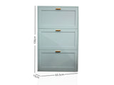 Lonna Steel Shoe Cabinet 3-Layer Turquoise