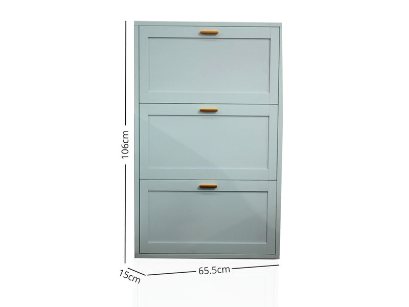 Lonna Steel 3-Layer Shoe Cabinet - Turquoise
