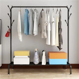 DS BS Metal 7 Hook Garment Rack Clothes Coat Stand 150cm-Black