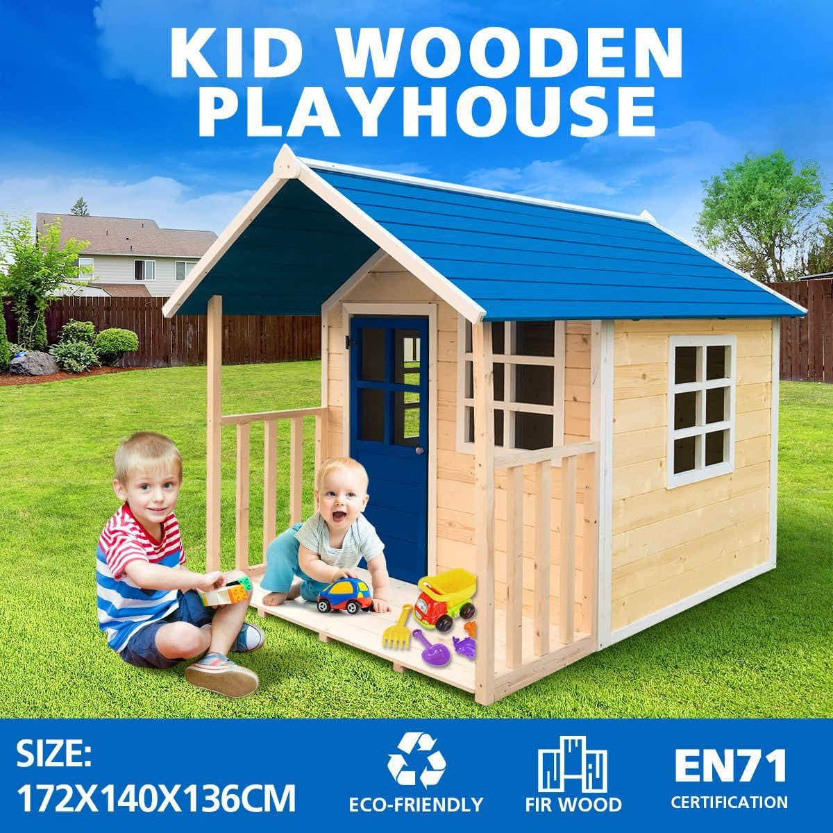DS BD Wooden Kids Cubby House Hide and Seek Cubbies Playhouse